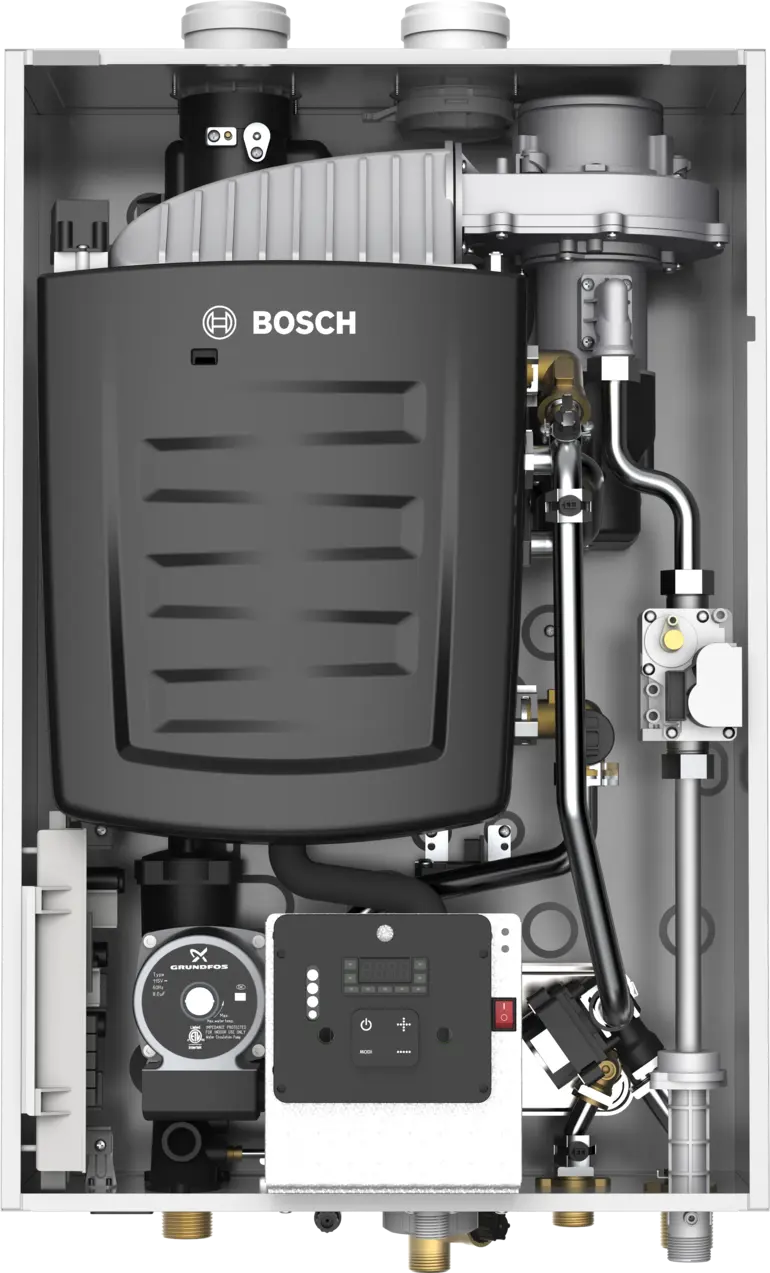 Binnenkant van een Bosch condensatieketel