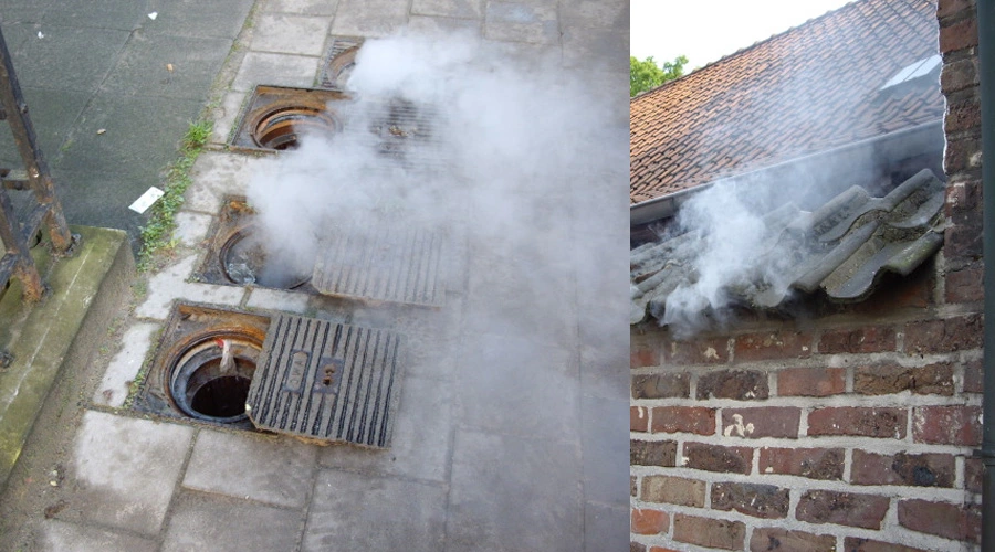 Rook komende uit leidingen